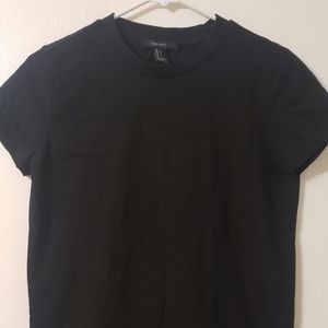 Black boxy crew neck t shirt